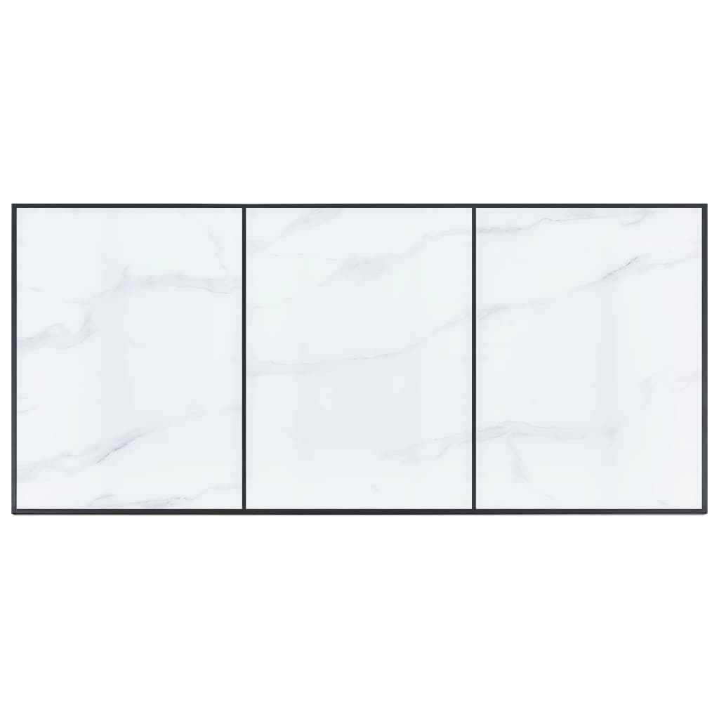 Dining Table White Tempered Glass
