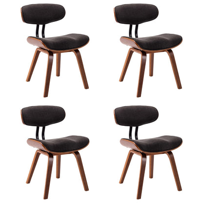 Dining Chairs 4 pcs Grey Bent Wood and Fabric - 51.5×54×78cm