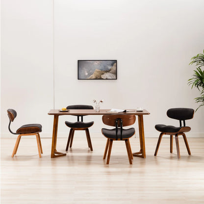 Dining Chairs 4 pcs Grey Bent Wood and Fabric - 51.5×54×78cm
