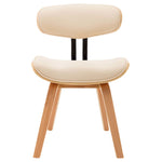 Dining Chairs 4 pcs Cream Bent Wood and Leather