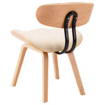 Dining Chairs 4 pcs Cream Bent Wood and Leather