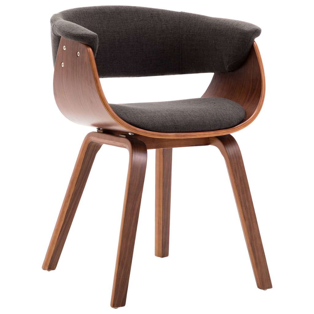 Dining Chairs 6 pcs Grey Bent Wood and Fabric - 59.5×51×72cm
