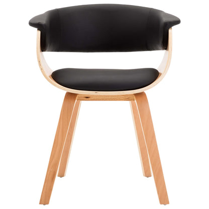 Dining Chairs 2 pcs Black Bent Wood and Leather - 59.5×51×72cm