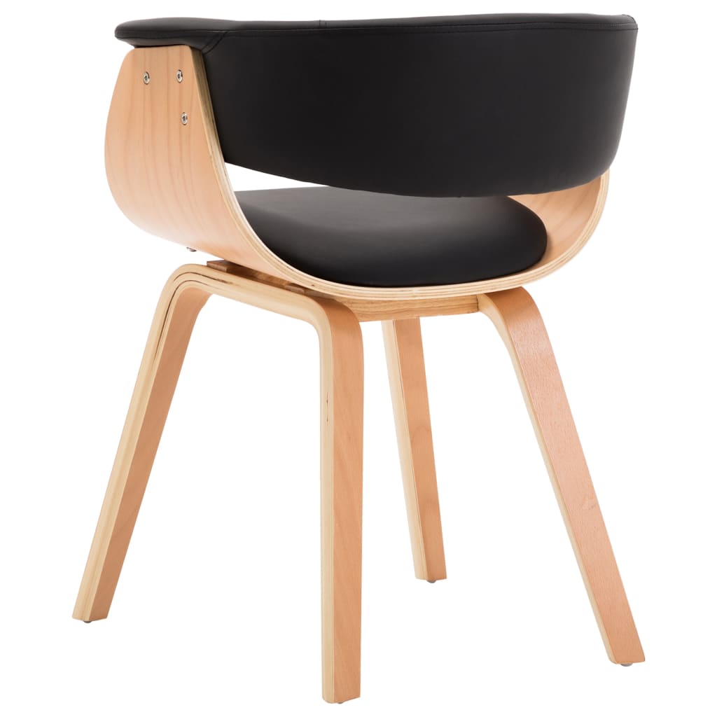 Dining Chairs 2 pcs Black Bent Wood and Leather - 59.5×51×72cm