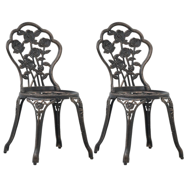  Bistro Chairs 2 pcs Bronze Cast Aluminium