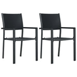 Garden Chairs 2 pcs Black Plastic Rattan Look
