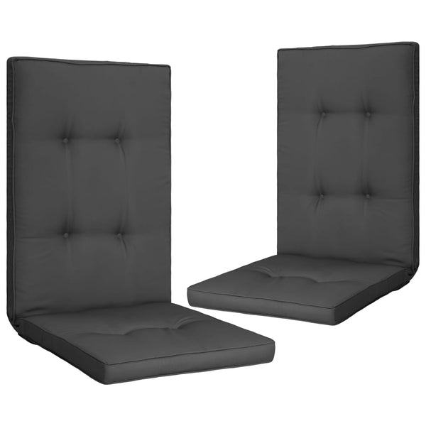  Garden Chair Cushions 2 pcs Anthracite 120x50x5 cm