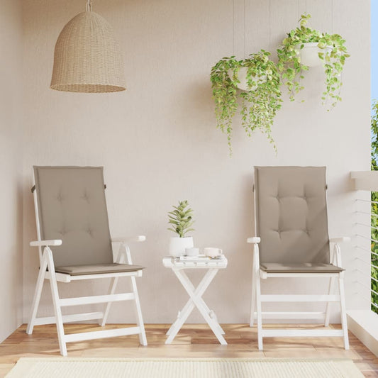 Garden Chair Cushions 2 pcs Taupe 120x50x3 cm