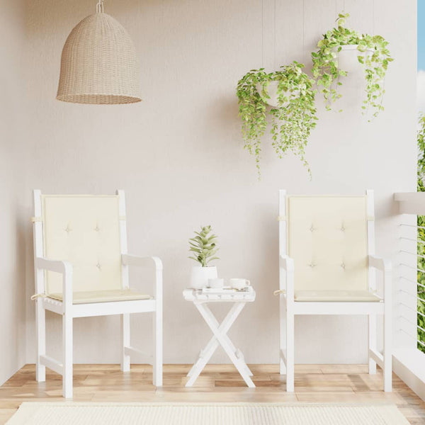  Garden Chair Cushions 2 pcs Cream