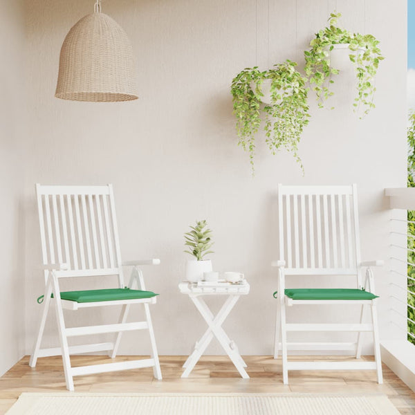  Garden Chair Cushions 2 pcs Green 50x50x3 cm