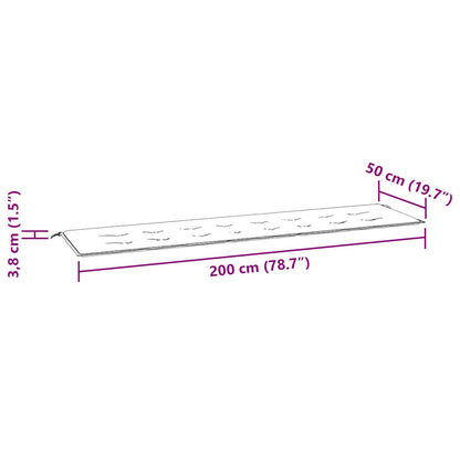 Garden Bench Cushion 200x50cm Grey Oxford | HomeAndLiving