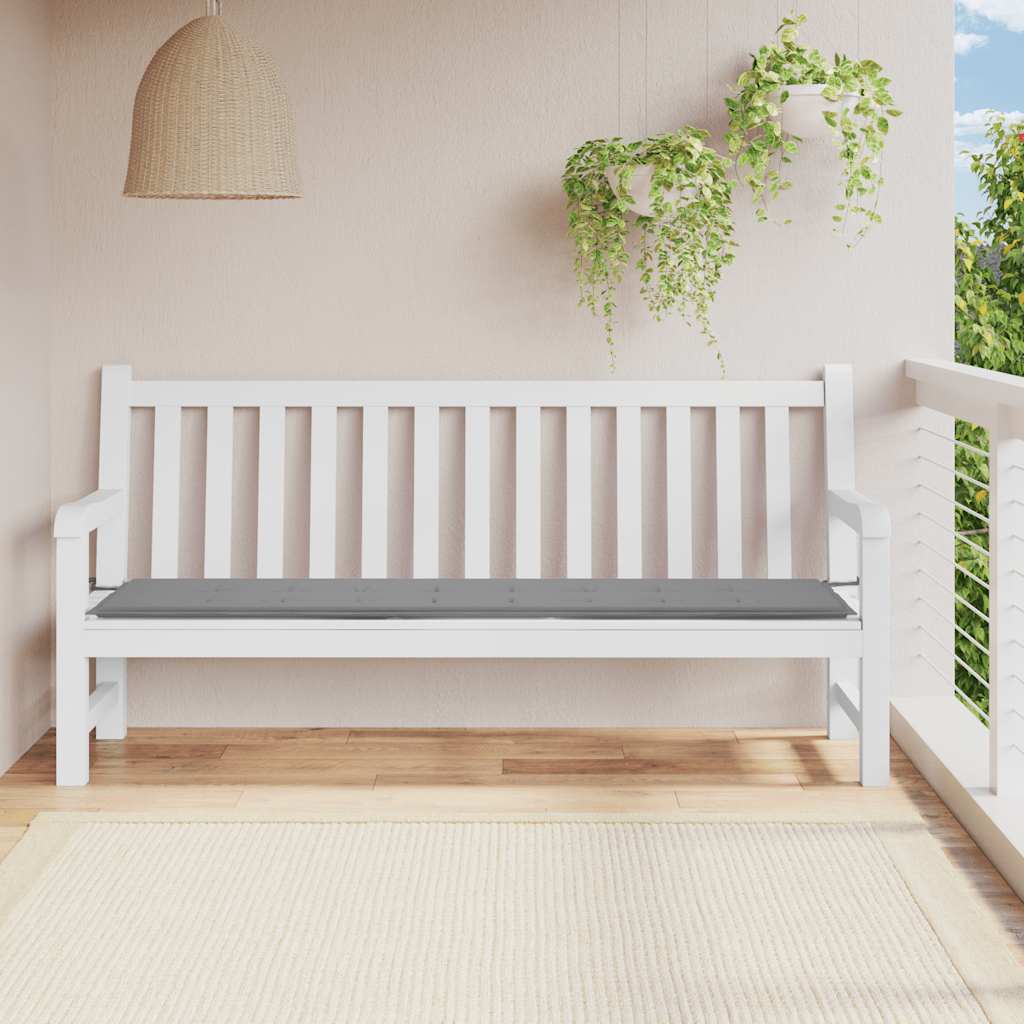 Garden Bench Cushion 200x50cm Grey Oxford | HomeAndLiving
