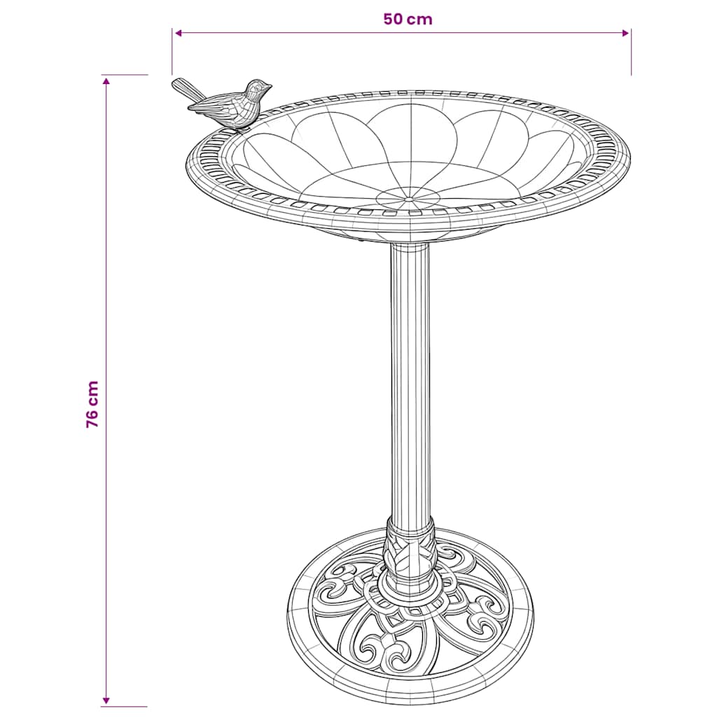 Bronze Bird Bath Pedestal Garden Outdoor | HomeAndLiving