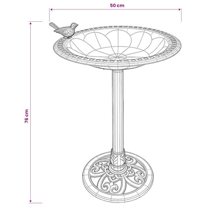 Bronze Bird Bath Pedestal Garden Outdoor | HomeAndLiving