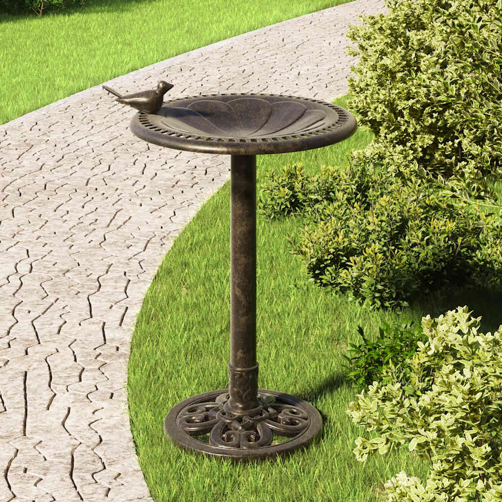 Bronze Bird Bath Pedestal Garden Outdoor | HomeAndLiving
