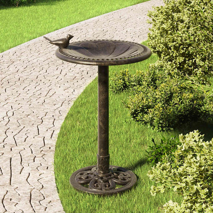Bronze Bird Bath Pedestal Garden Outdoor | HomeAndLiving