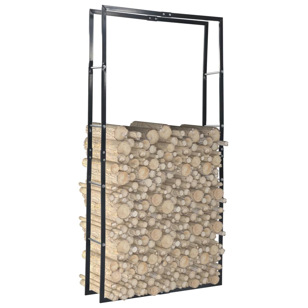 Firewood Steel Rack Black