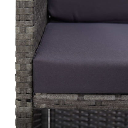 9 Piece Outdoor Dining Set Poly Rattan and Acacia Wood Anthracite