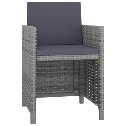 11 Piece Outdoor Dining Set with Cushions Poly Rattan Grey - 167×109×74cm