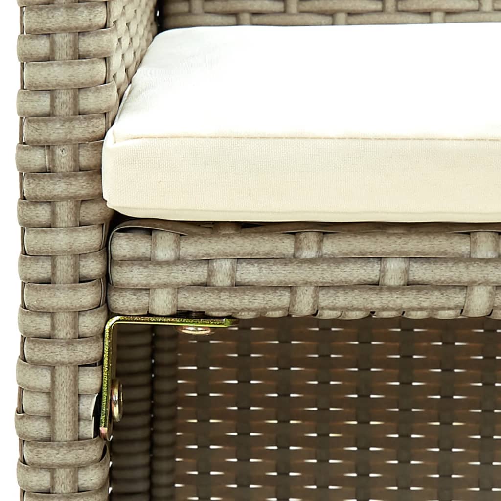 2 Seater Garden Sofa with Cushions Beige Poly Rattan