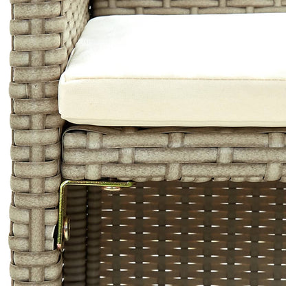 2 Seater Garden Sofa with Cushions Beige Poly Rattan