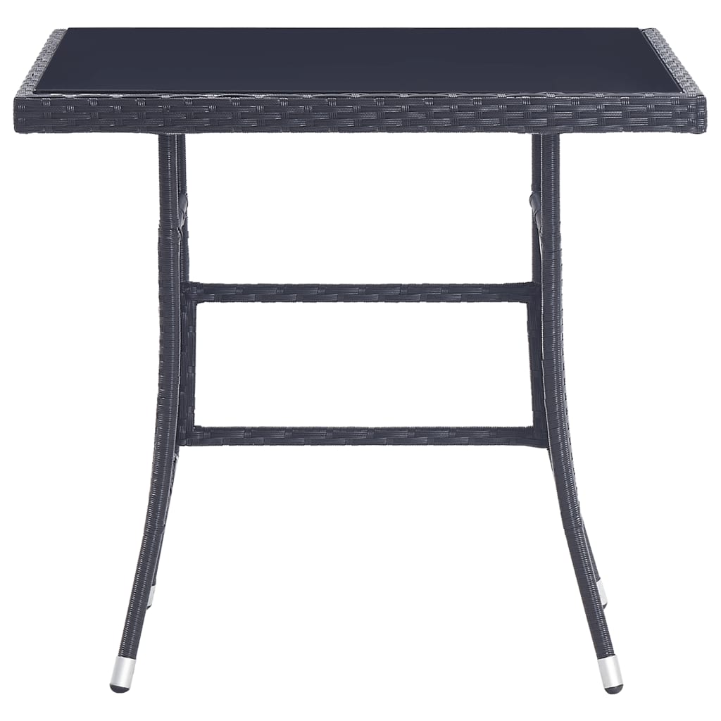 5 Piece Outdoor Dining Set Poly Rattan Black - 80×80×74cm