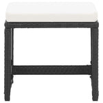 Garden Stools 2 pcs with Cushions Poly Rattan Black