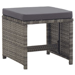 Garden Stools 2 pcs with Cushions Poly Rattan Anthracite