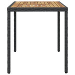 Garden Table Black and Brown  Solid Acacia Wood