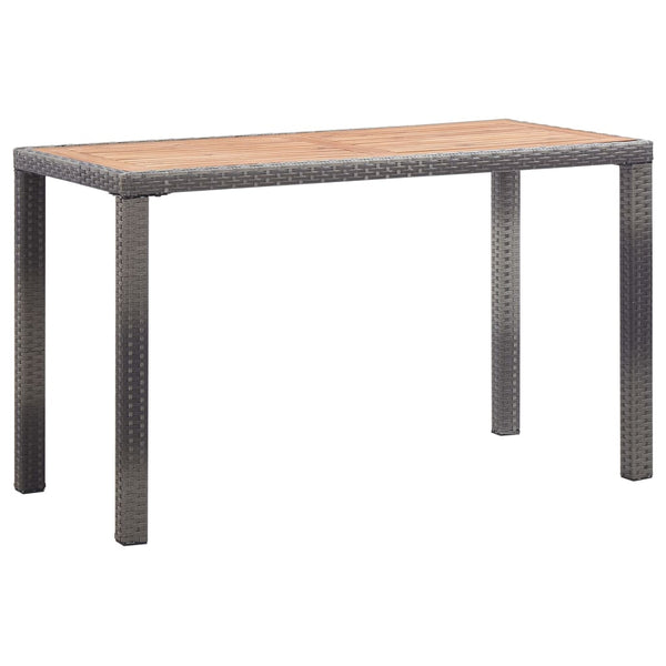  Garden Table Anthracite and Brown Solid Acacia Wood