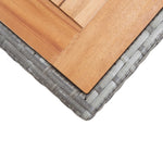 Garden Table Anthracite and Brown Solid Acacia Wood