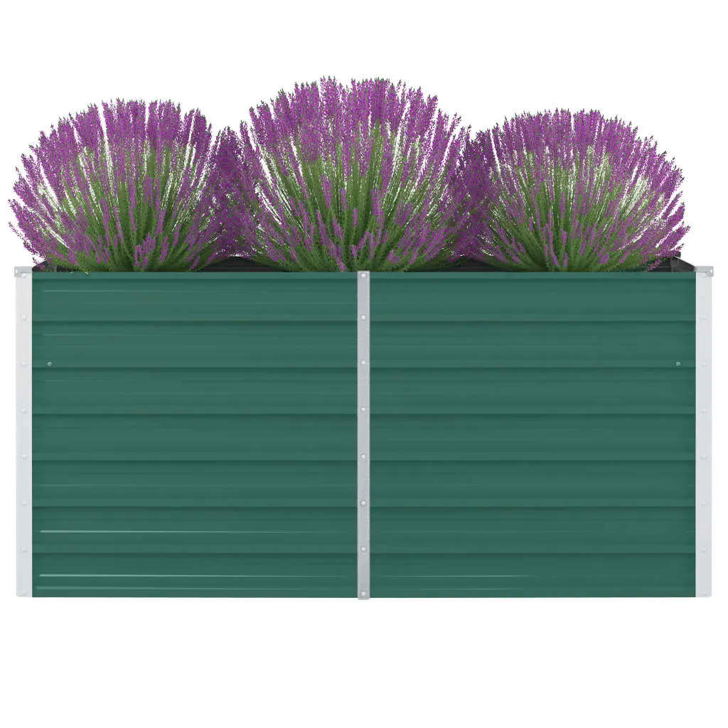 Raised Garden Bed Galvanised Steel Green - 160×80×77cm