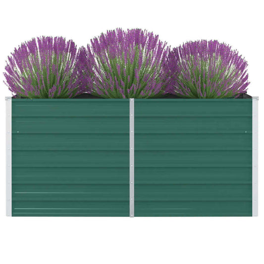 Raised Garden Bed Galvanised Steel Green - 160×80×77cm