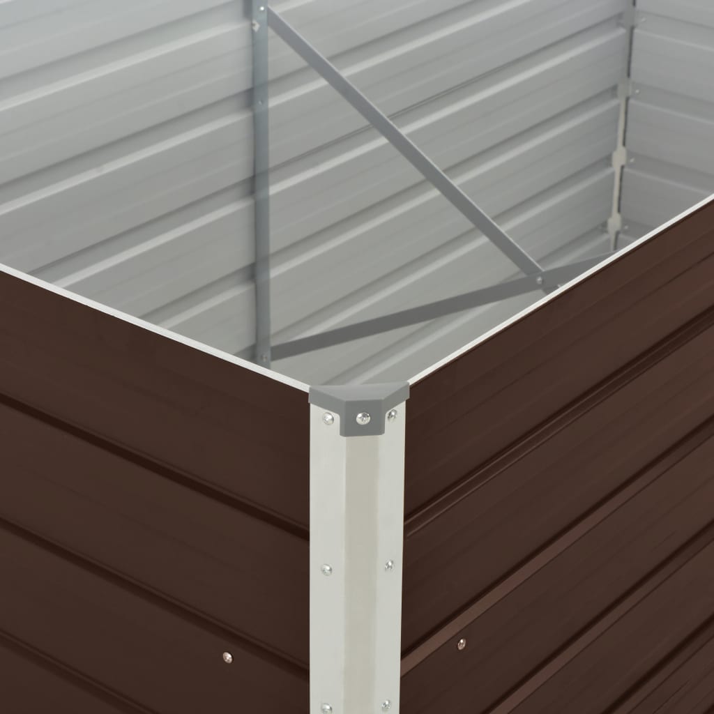 Raised Garden Bed 160x80x45 cm Galvanised Steel Brown