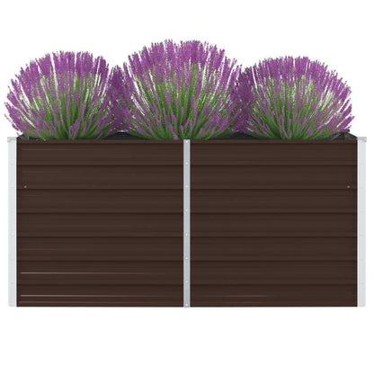 Raised Garden Bed 160x80x45 cm Galvanised Steel Brown
