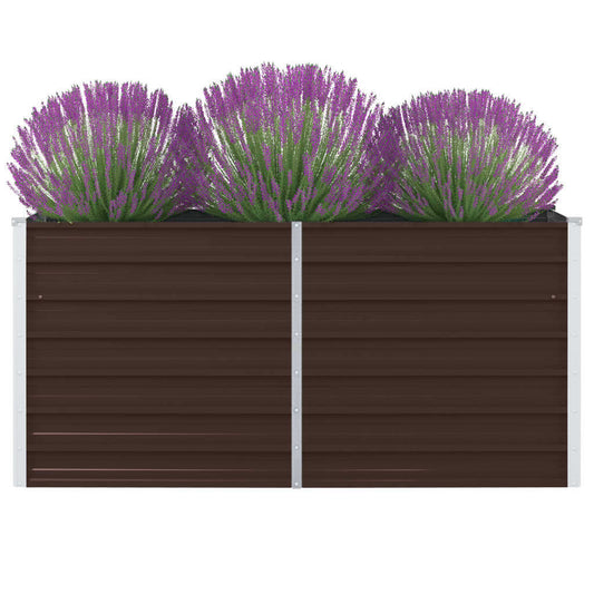 Raised Garden Bed 160x80x45 cm Galvanised Steel Brown