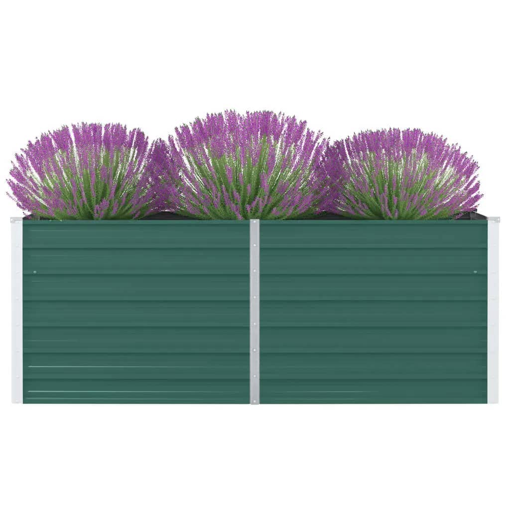 Raised Garden Bed Galvanised Steel Green - 160×80×45cm