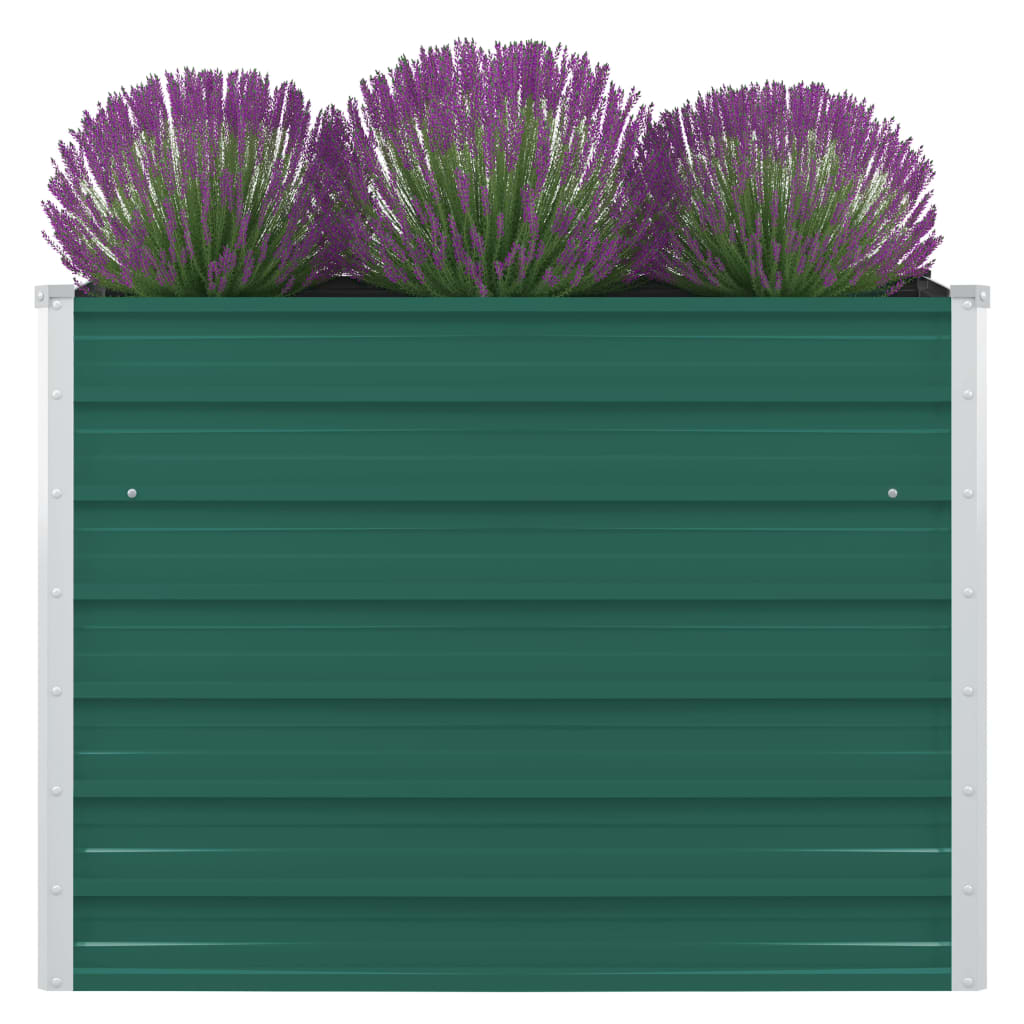 Raised Garden Bed Galvanised Steel Green - 100×100×77cm