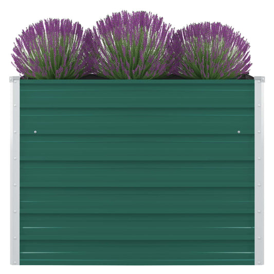 Raised Garden Bed Galvanised Steel Green - 100×100×77cm