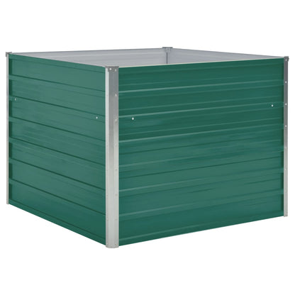 Raised Garden Bed Galvanised Steel Green - 100×100×77cm
