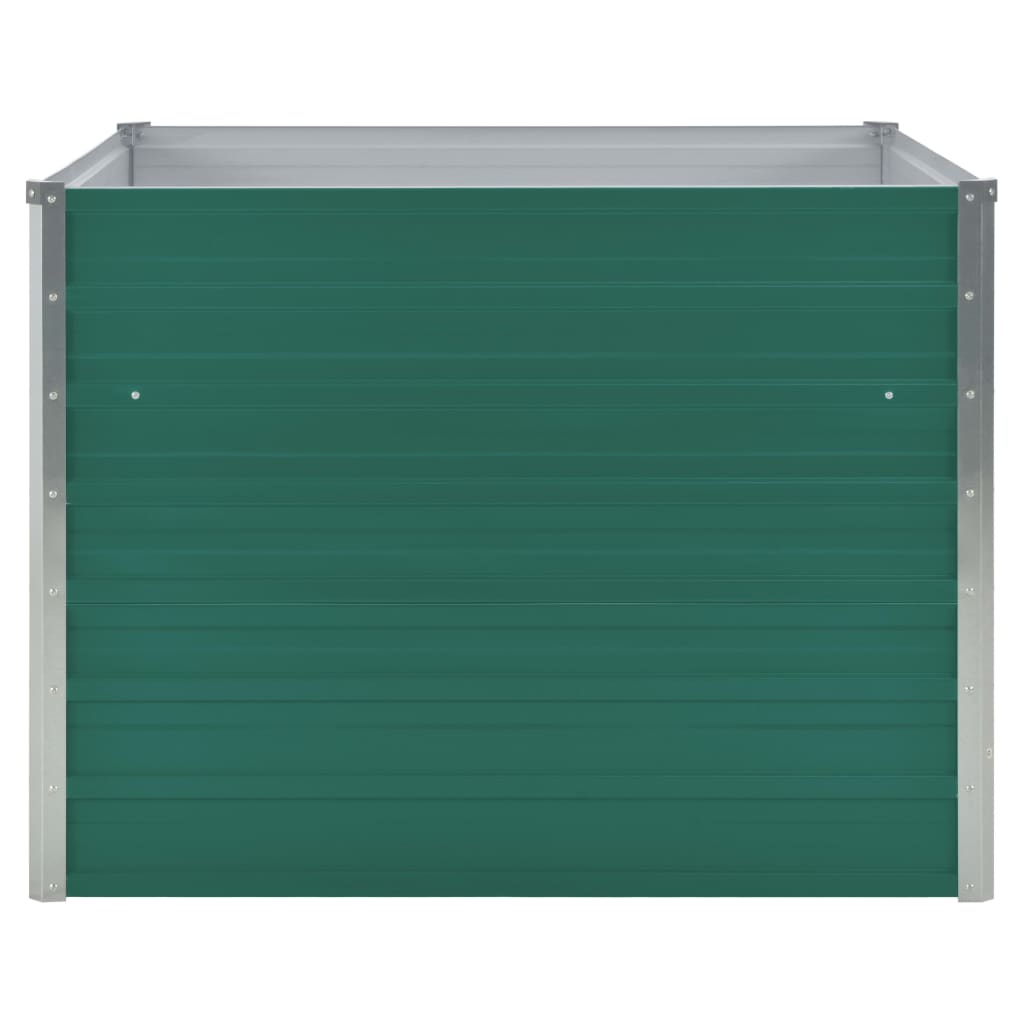 Raised Garden Bed Galvanised Steel Green - 100×100×77cm