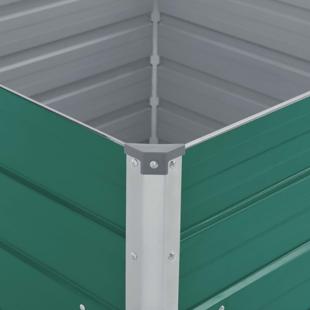 Raised Garden Bed Galvanised Steel Green - 100×100×77cm