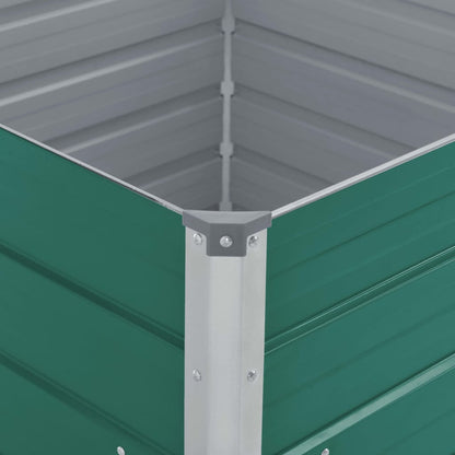 Raised Garden Bed Galvanised Steel Green - 100×100×77cm