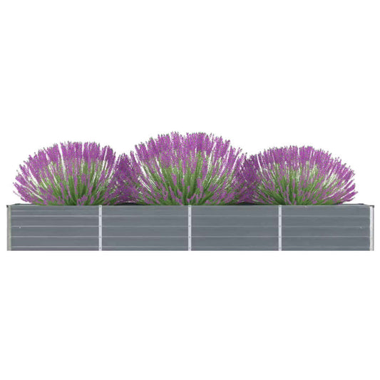 Garden Raised Bed Galvanised Steel, Grey