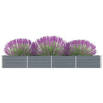 Garden Raised Bed Galvanised Steel, Grey