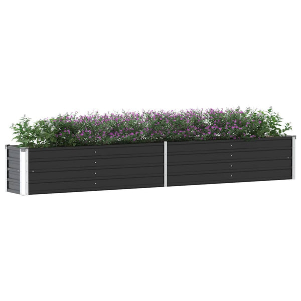  Garden Raised Bed Galvanised Steel 320x40x45 cm Anthracite