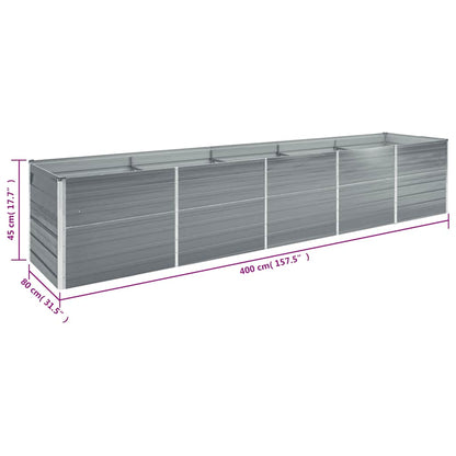 Galvanised Steel Raised Garden Bed 400x80cm | HomeAndLiving