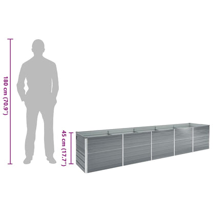 Galvanised Steel Raised Garden Bed 400x80cm | HomeAndLiving