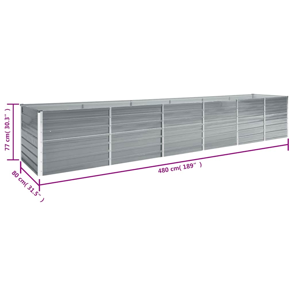 Galvanised Steel Raised Garden Bed 480cm | HomeAndLiving