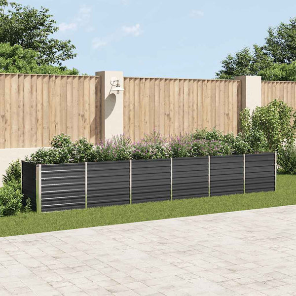  Galvanised Steel Raised Garden Bed 480cm Anthracite | HomeAndLiving